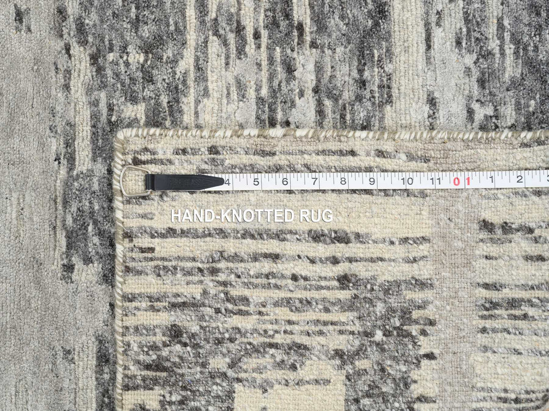 2'6" x 20'0" New Hand Knotted Grey Wool Runner Oriental Rug - MOA10264697