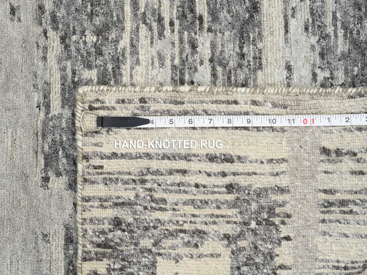 2'6" x 20'0" New Hand Knotted Grey Wool Runner Oriental Rug - MOA10264697