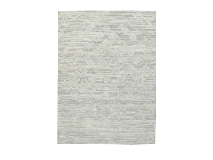 5'1" x 7'3" New Hand Knotted Grey Wool Rectangle Oriental Rug - MOA10264699