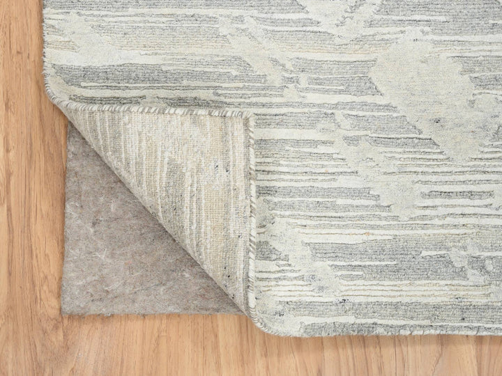 5'1" x 7'3" New Hand Knotted Grey Wool Rectangle Oriental Rug - MOA10264699