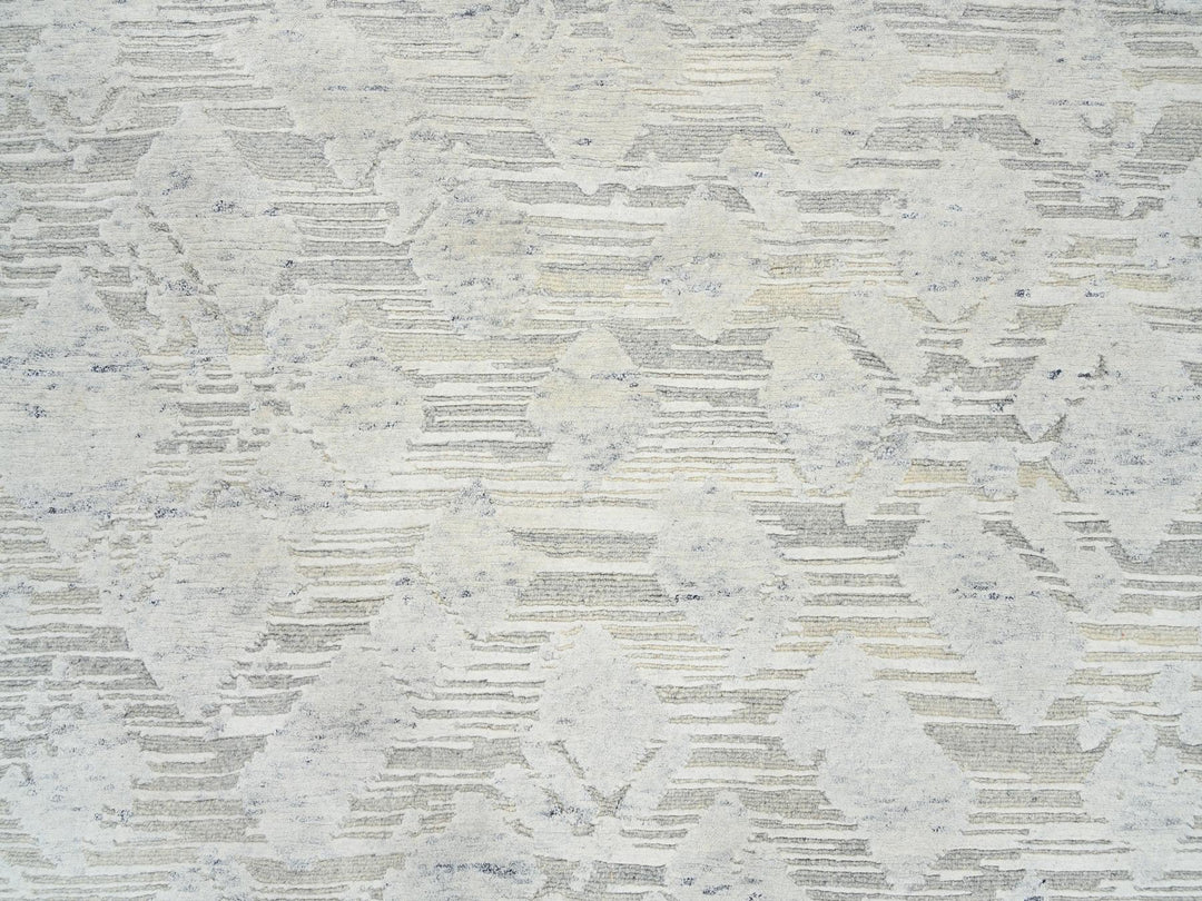 5'1" x 7'3" New Hand Knotted Grey Wool Rectangle Oriental Rug - MOA10264699