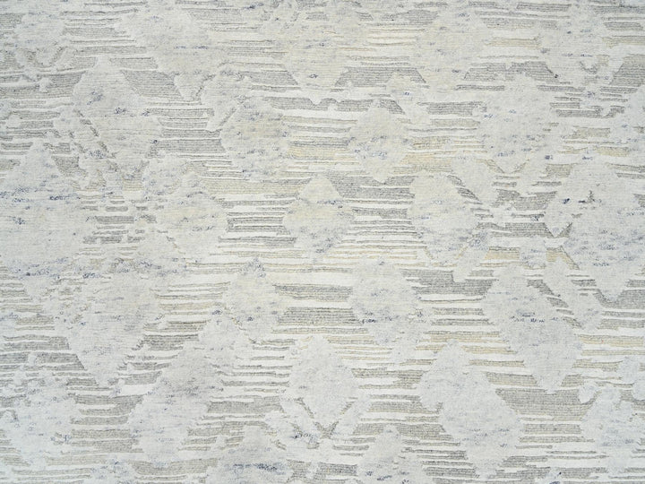5'1" x 7'3" New Hand Knotted Grey Wool Rectangle Oriental Rug - MOA10264699
