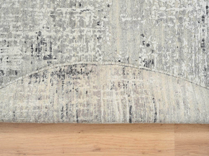 6'0" x 6'0" New Hand Knotted Grey Wool Round Oriental Rug - MOA10264701