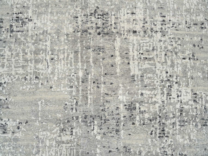 6'0" x 6'0" New Hand Knotted Grey Wool Round Oriental Rug - MOA10264701