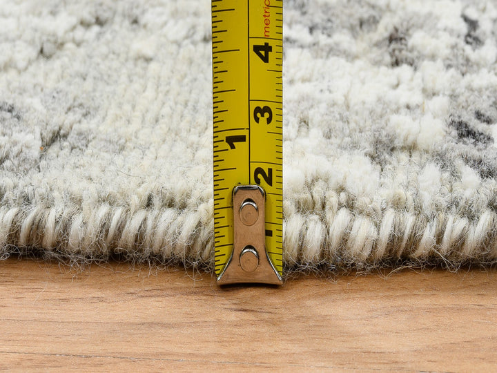 6'0" x 6'0" New Hand Knotted Grey Wool Round Oriental Rug - MOA10264701