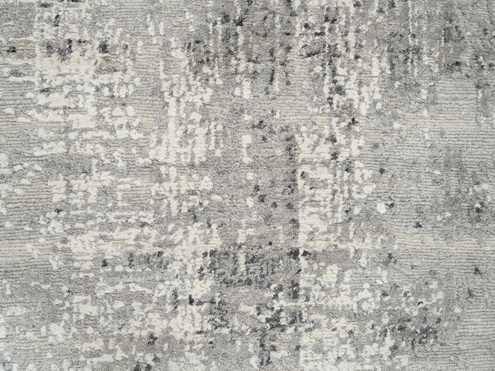 2'7" x 6'0" New Hand Knotted Grey Wool Runner Oriental Rug - MOA10264705