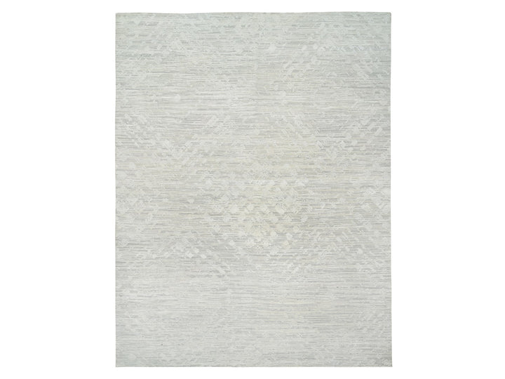 14'1" x 18'0" New Hand Knotted Grey Wool Rectangle Oriental Rug - MOA10264709