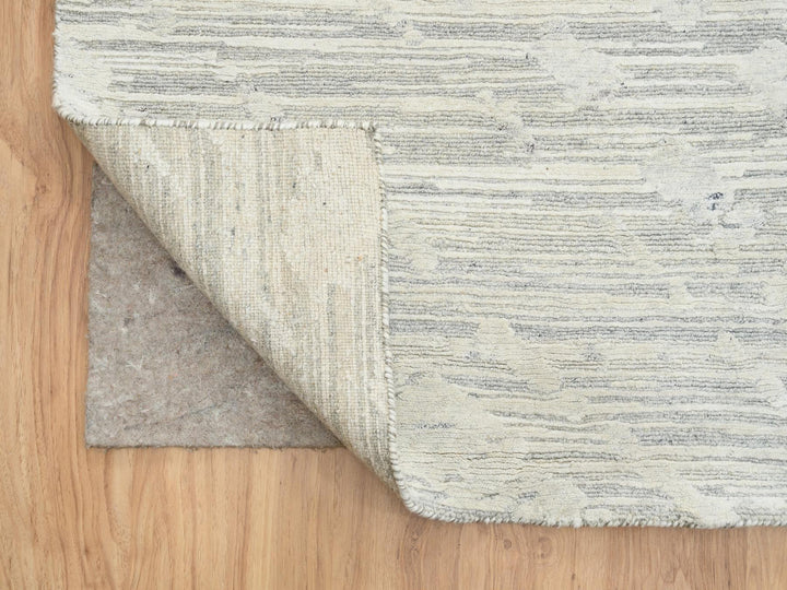 14'1" x 18'0" New Hand Knotted Grey Wool Rectangle Oriental Rug - MOA10264709