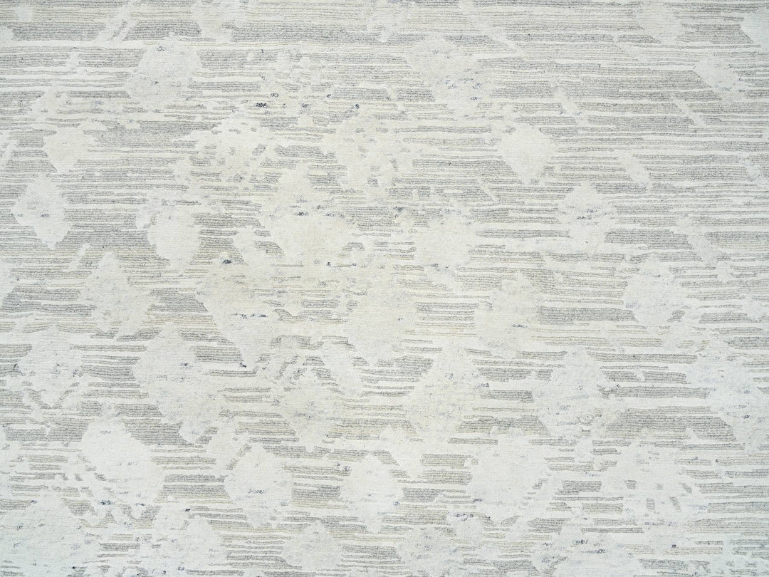 14'1" x 18'0" New Hand Knotted Grey Wool Rectangle Oriental Rug - MOA10264709