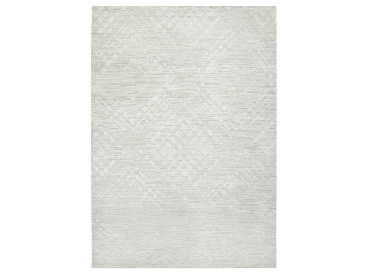 14'0" x 19'9" New Hand Knotted Grey Wool Rectangle Oriental Rug - MOA10264712