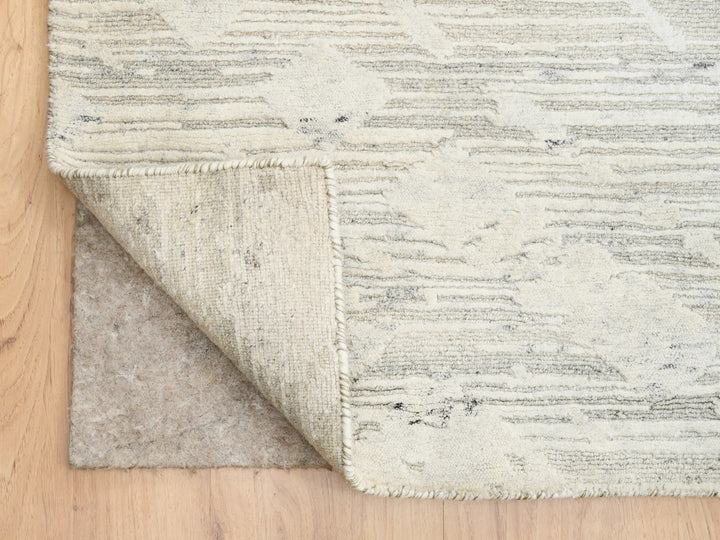 14'0" x 19'9" New Hand Knotted Grey Wool Rectangle Oriental Rug - MOA10264712