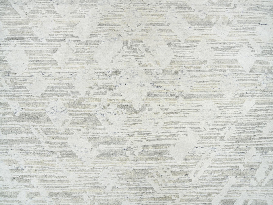 14'0" x 19'9" New Hand Knotted Grey Wool Rectangle Oriental Rug - MOA10264712