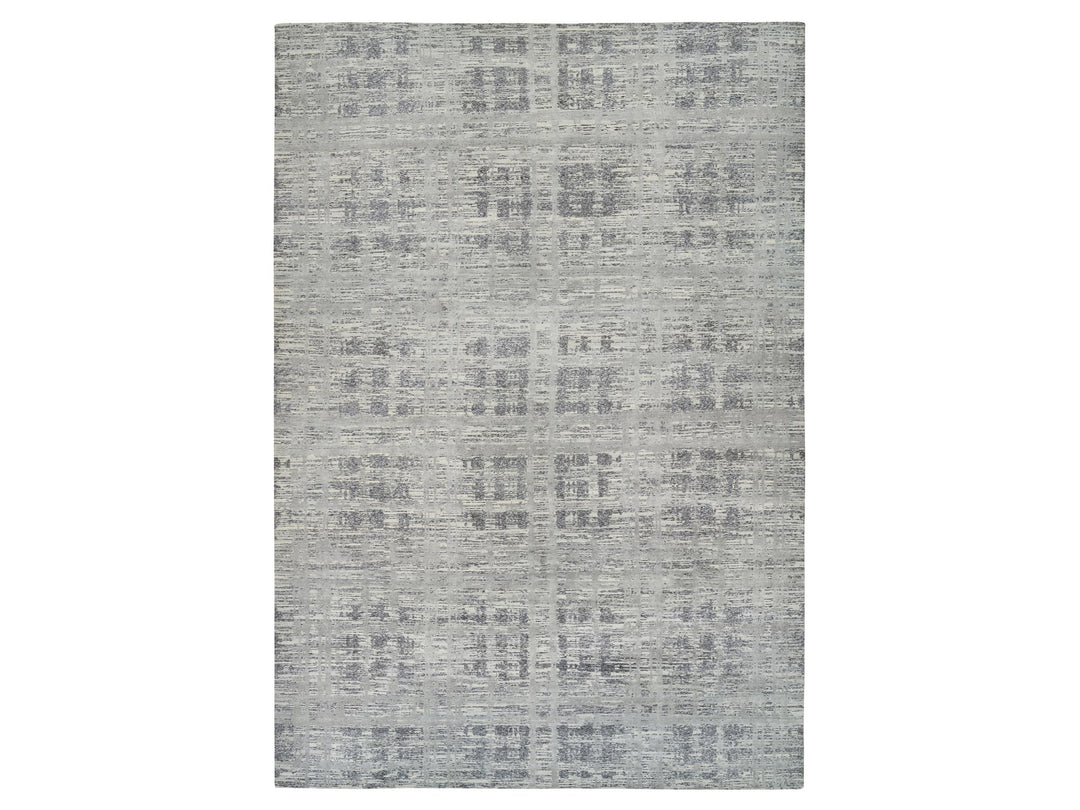 13'10" x 20'2" New Hand Knotted Grey Wool Rectangle Oriental Rug - MOA10264715