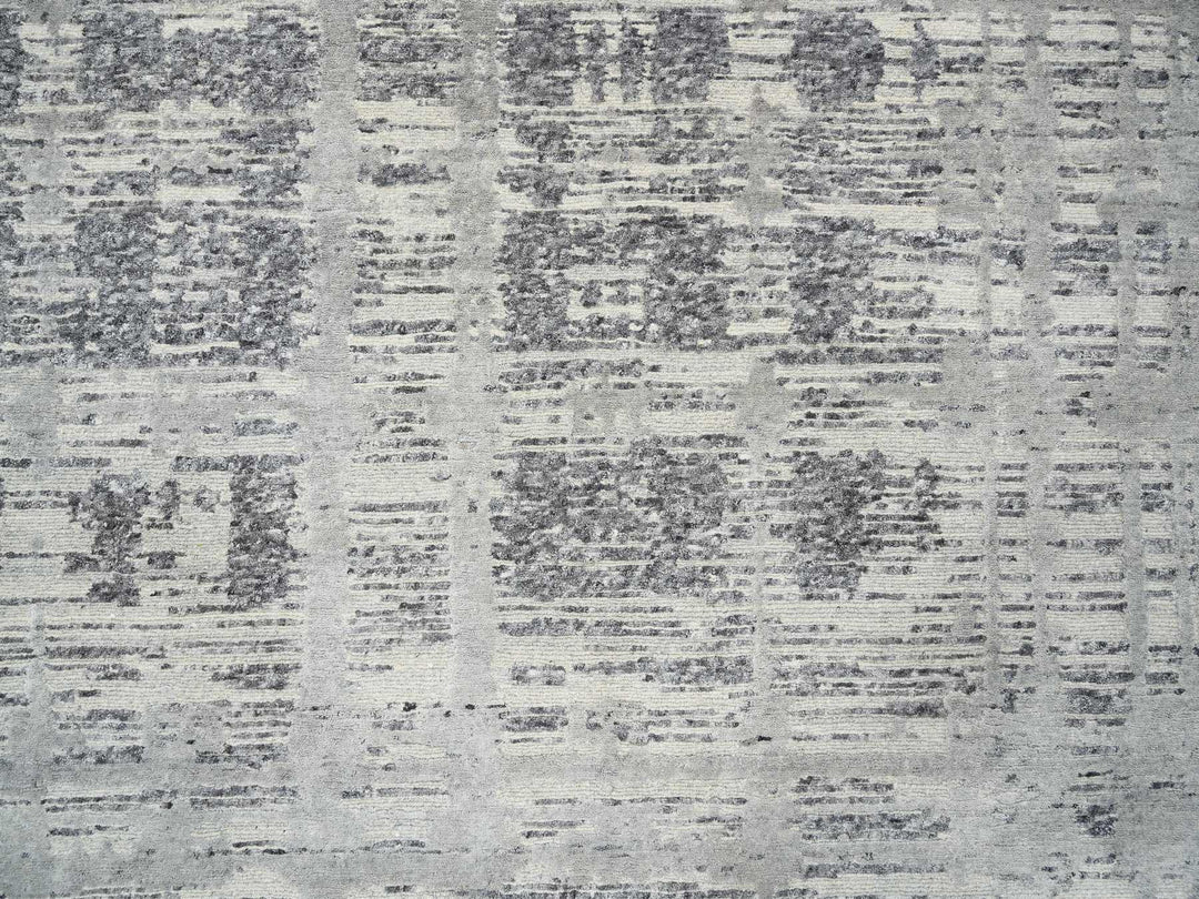 13'10" x 20'2" New Hand Knotted Grey Wool Rectangle Oriental Rug - MOA10264715