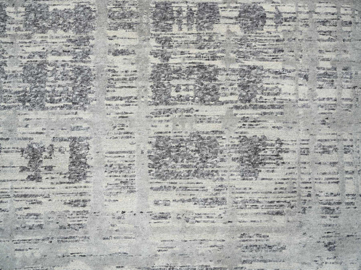 13'10" x 20'2" New Hand Knotted Grey Wool Rectangle Oriental Rug - MOA10264715