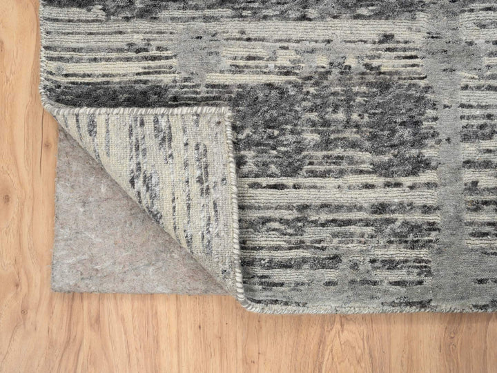 4'0" x 6'1" New Hand Knotted Grey Wool Rectangle Oriental Rug - MOA10264717