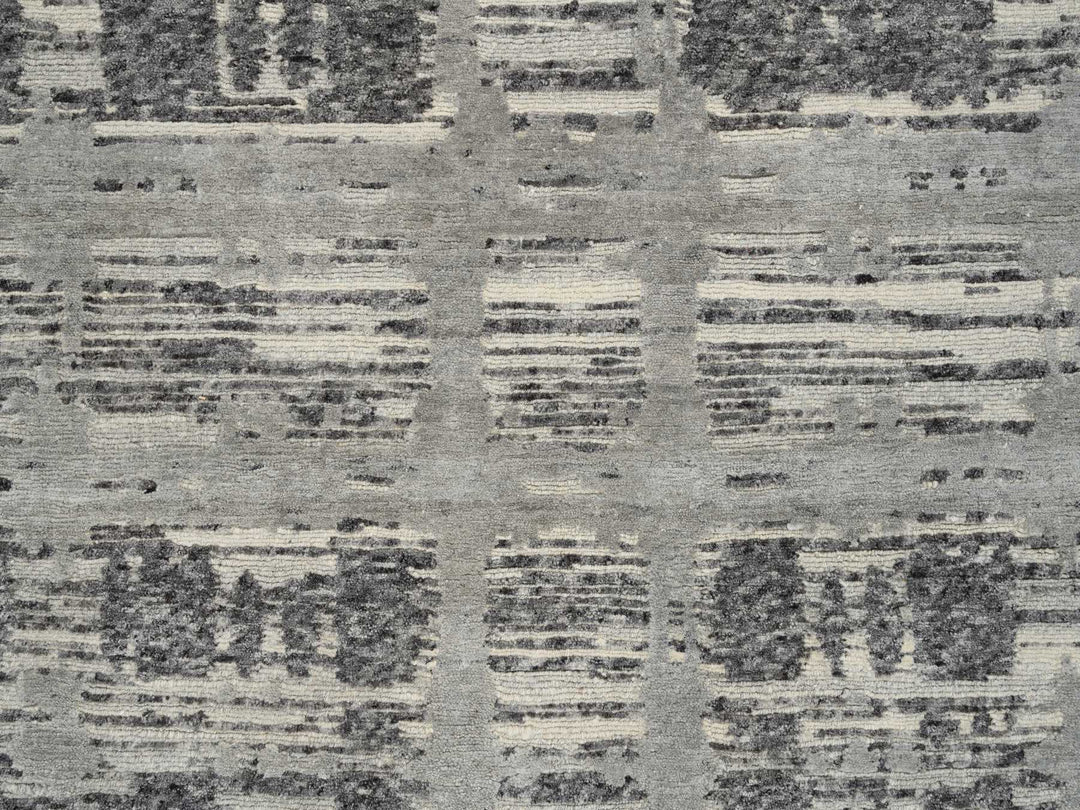 4'0" x 6'1" New Hand Knotted Grey Wool Rectangle Oriental Rug - MOA10264717