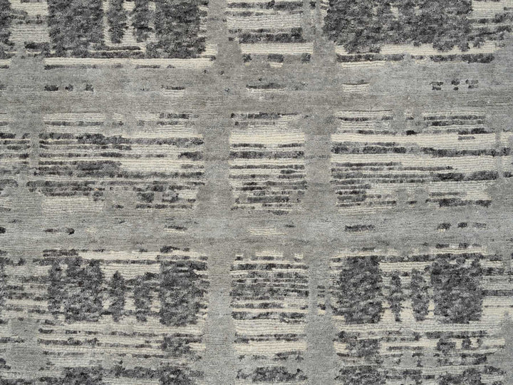 4'0" x 6'1" New Hand Knotted Grey Wool Rectangle Oriental Rug - MOA10264717