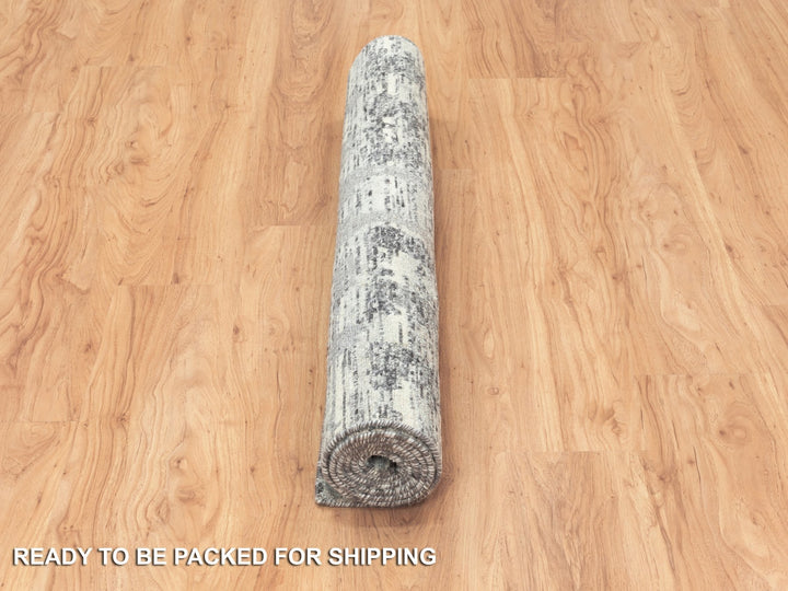 4'0" x 6'1" New Hand Knotted Grey Wool Rectangle Oriental Rug - MOA10264717