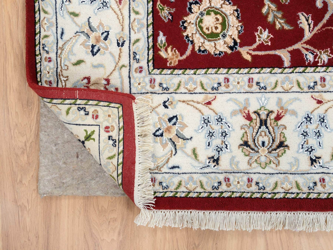 6'0" x 8'10" New Hand Knotted Red Wool Rectangle Oriental Rug - MOA10264722