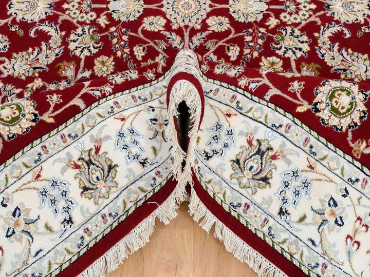 6'0" x 8'10" New Hand Knotted Red Wool Rectangle Oriental Rug - MOA10264722