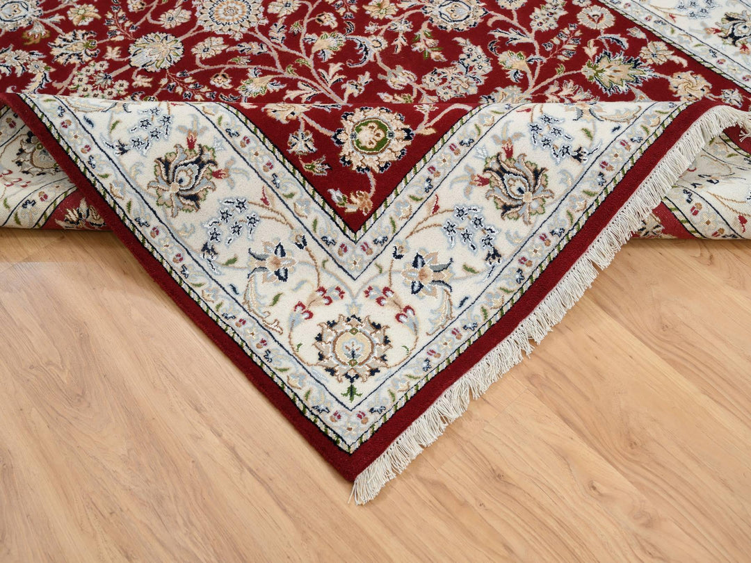 6'0" x 8'10" New Hand Knotted Red Wool Rectangle Oriental Rug - MOA10264722