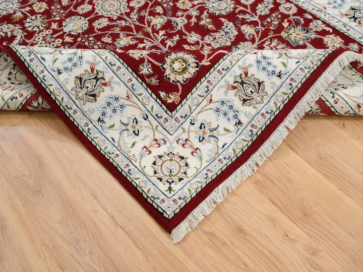 6'0" x 8'10" New Hand Knotted Red Wool Rectangle Oriental Rug - MOA10264722