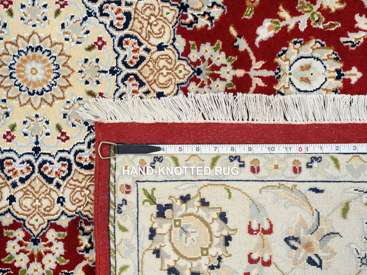 5'9" x 6'0" New Hand Knotted Red Wool Square Oriental Rug - MOA10264724