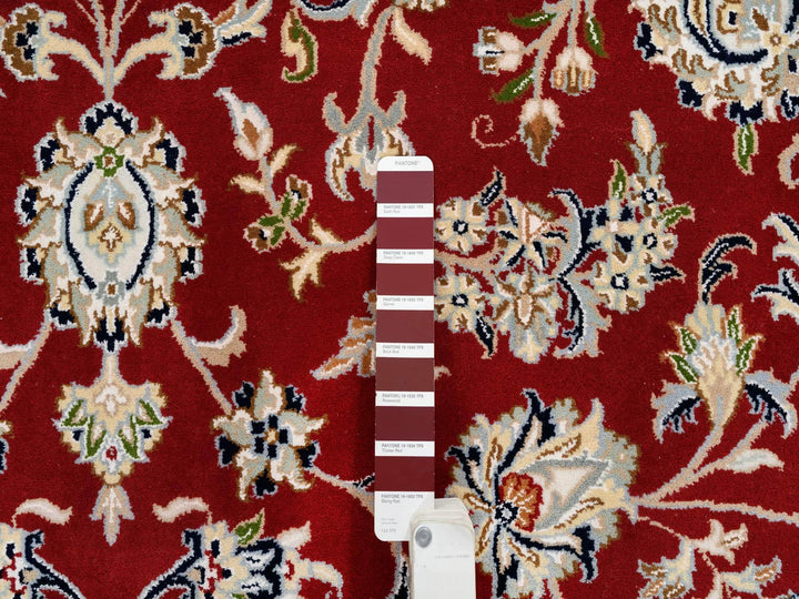 9'1" x 9'1" New Hand Knotted Red Wool Round Oriental Rug - MOA10264728