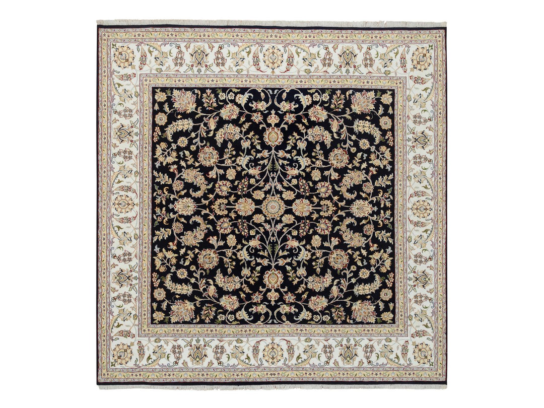 8'0" x 8'2" New Hand Knotted Blue Wool Square Oriental Rug - MOA10264731