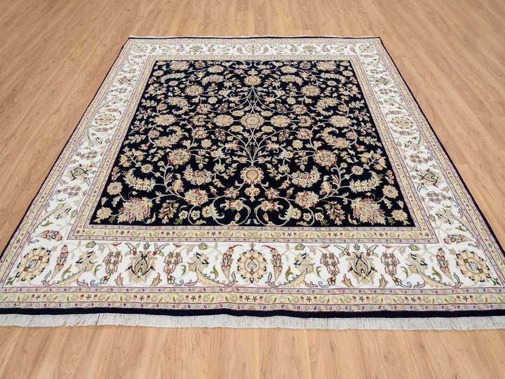 8'0" x 8'2" New Hand Knotted Blue Wool Square Oriental Rug - MOA10264731