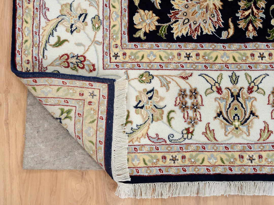 8'0" x 8'2" New Hand Knotted Blue Wool Square Oriental Rug - MOA10264731