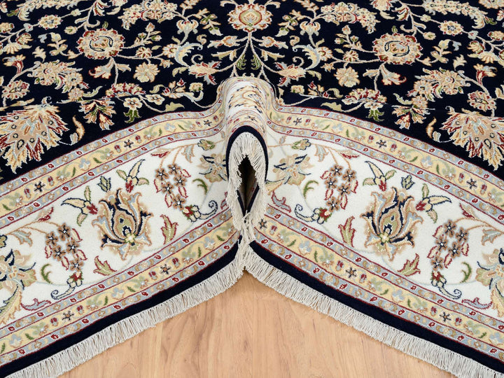 8'0" x 8'2" New Hand Knotted Blue Wool Square Oriental Rug - MOA10264731