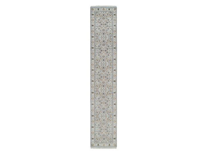 2'6" x 13'9" New Hand Knotted Blue Wool Runner Oriental Rug - MOA10264736