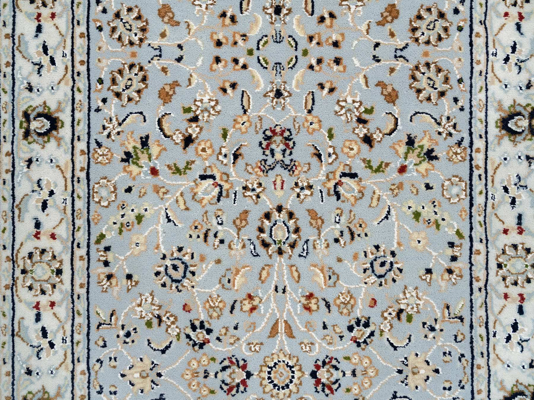 2'6" x 13'9" New Hand Knotted Blue Wool Runner Oriental Rug - MOA10264736