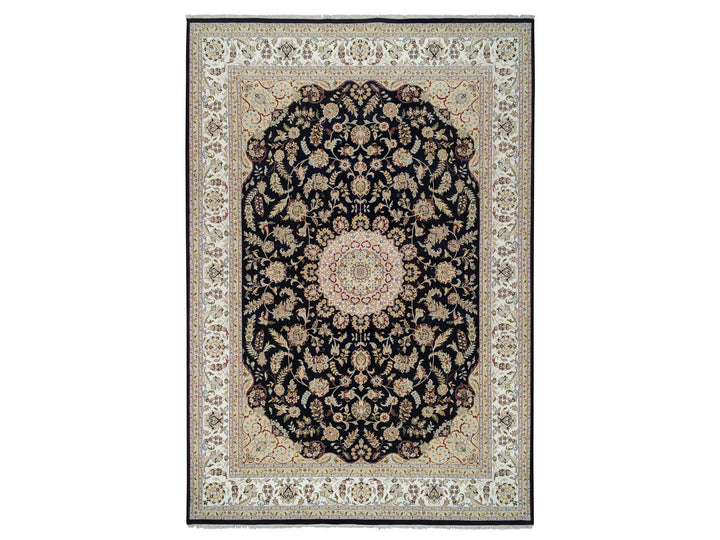 9'10" x 14'3" New Hand Knotted Blue Wool Rectangle Oriental Rug - MOA10264744