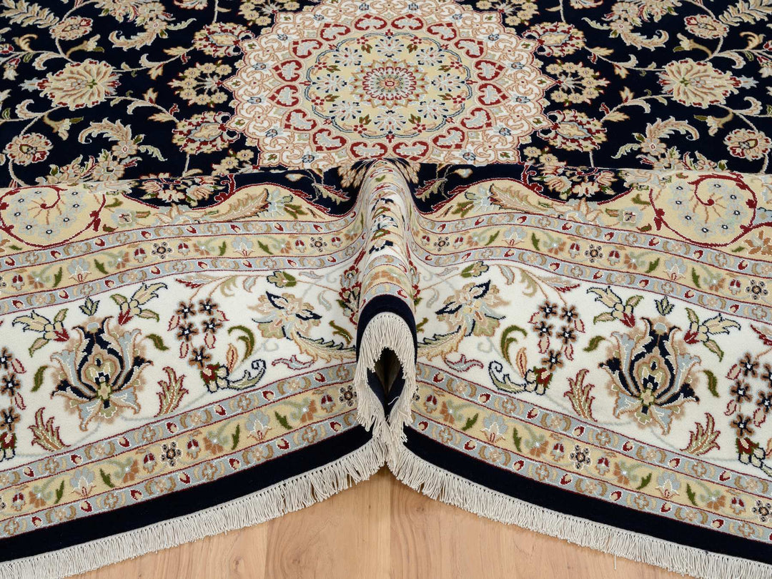 9'10" x 14'3" New Hand Knotted Blue Wool Rectangle Oriental Rug - MOA10264744