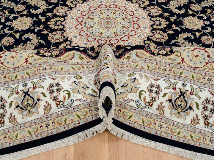 9'10" x 14'3" New Hand Knotted Blue Wool Rectangle Oriental Rug - MOA10264744