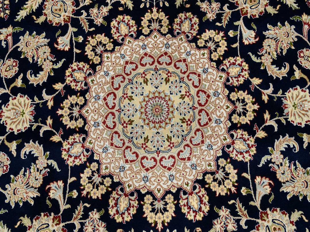 9'10" x 14'3" New Hand Knotted Blue Wool Rectangle Oriental Rug - MOA10264744