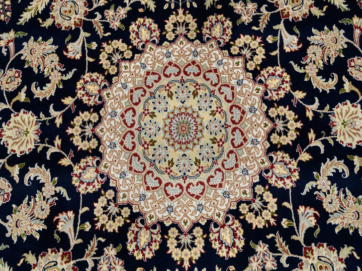 9'10" x 14'3" New Hand Knotted Blue Wool Rectangle Oriental Rug - MOA10264744