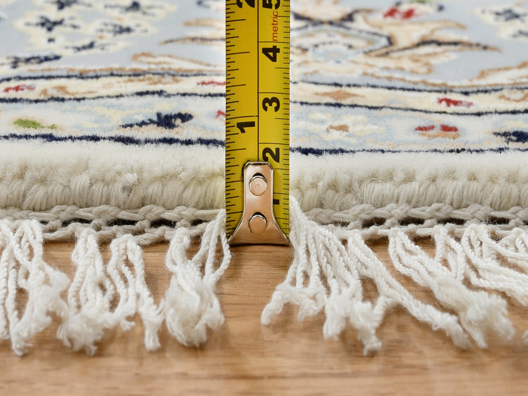 6'0" x 6'0" New Hand Knotted Ivory Wool Round Oriental Rug - MOA10264746