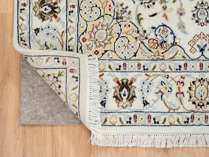 4'0" x 4'0" New Hand Knotted Ivory Wool Square Oriental Rug - MOA10264750