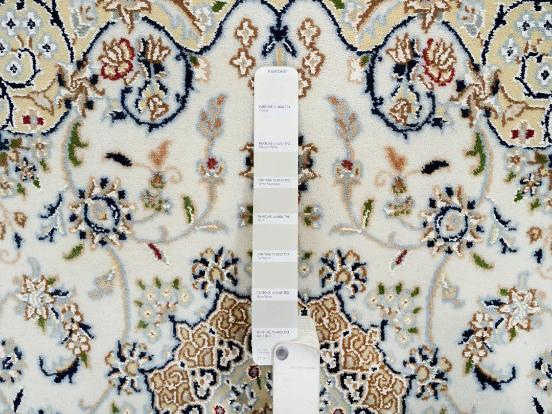 4'0" x 4'0" New Hand Knotted Ivory Wool Square Oriental Rug - MOA10264750