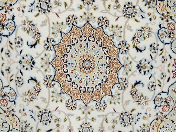 4'0" x 4'0" New Hand Knotted Ivory Wool Square Oriental Rug - MOA10264750