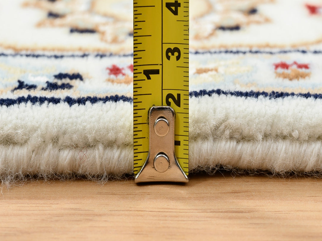 4'0" x 4'0" New Hand Knotted Ivory Wool Square Oriental Rug - MOA10264750