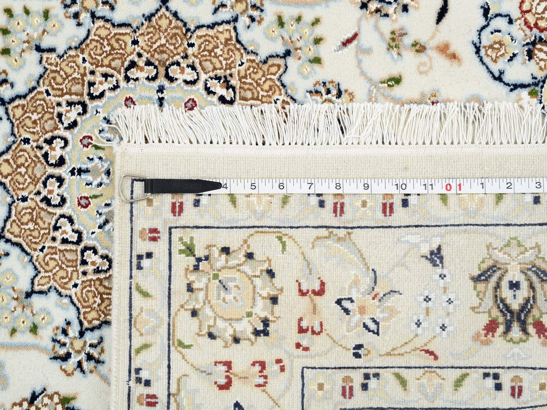 4'0" x 4'0" New Hand Knotted Ivory Wool Square Oriental Rug - MOA10264750