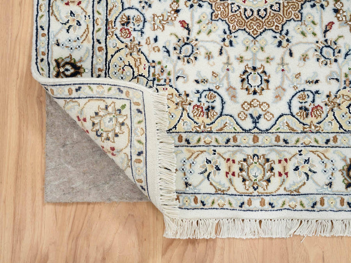 3'0" x 3'1" New Hand Knotted Ivory Wool Square Oriental Rug - MOA10264757