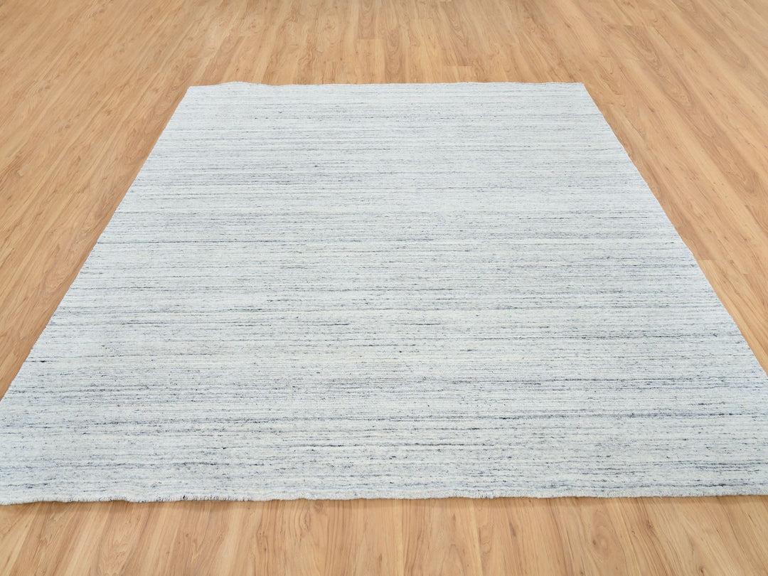 8'0" x 8'0" New Hand Loomed Ivory Wool Square Oriental Rug - MOA10264771