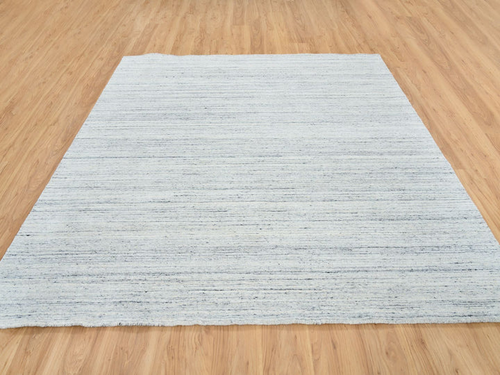 8'0" x 8'0" New Hand Loomed Ivory Wool Square Oriental Rug - MOA10264771