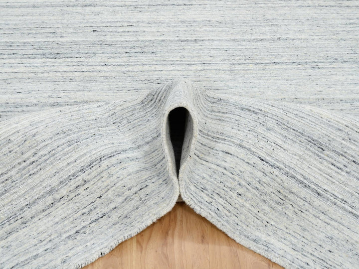 8'0" x 8'0" New Hand Loomed Ivory Wool Square Oriental Rug - MOA10264771